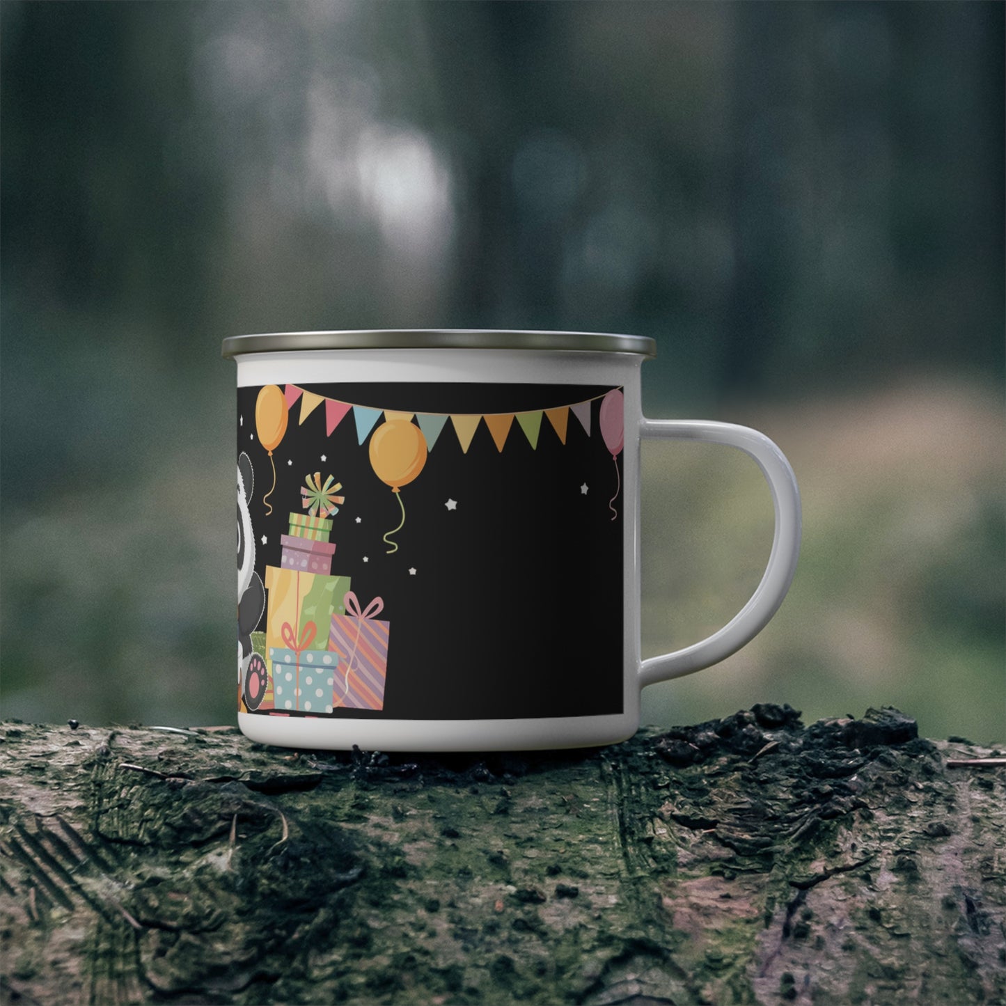 Panda Birthday Enamel Camping Mug