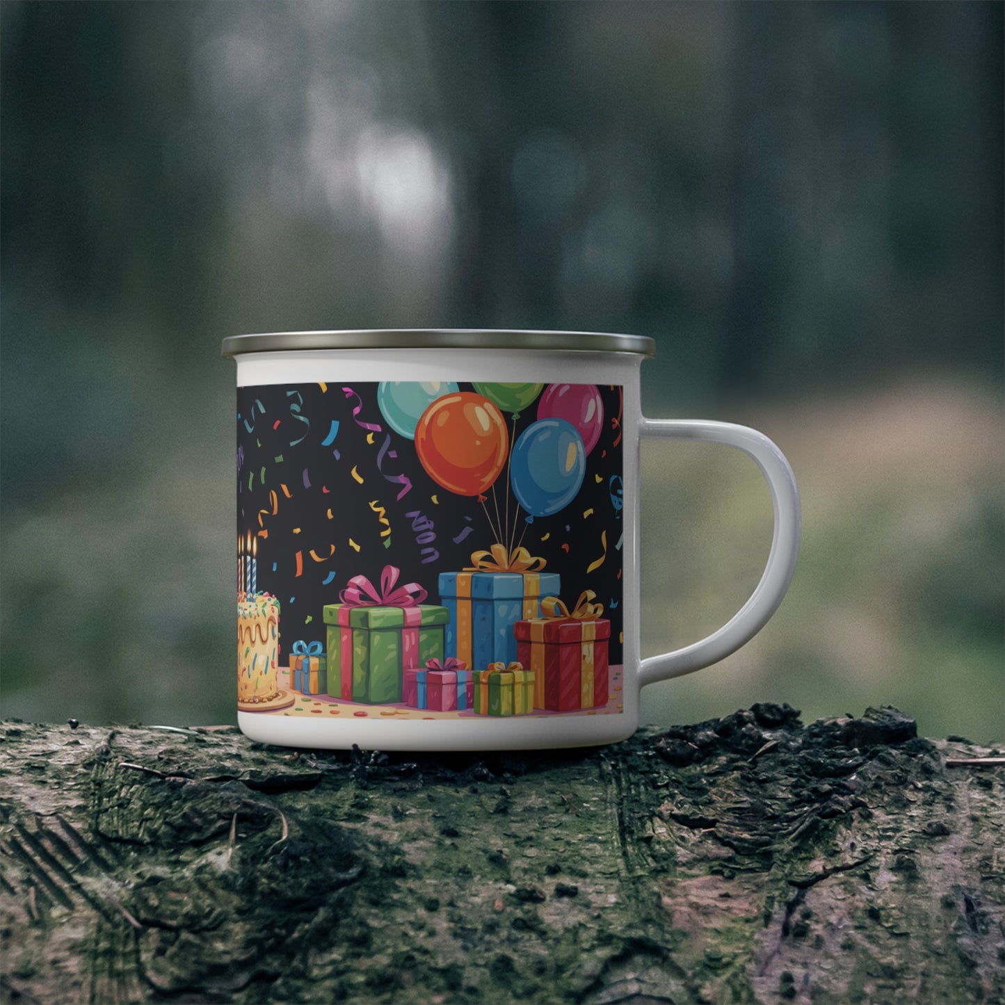 Rabbit Birthday Enamel Camping Mug