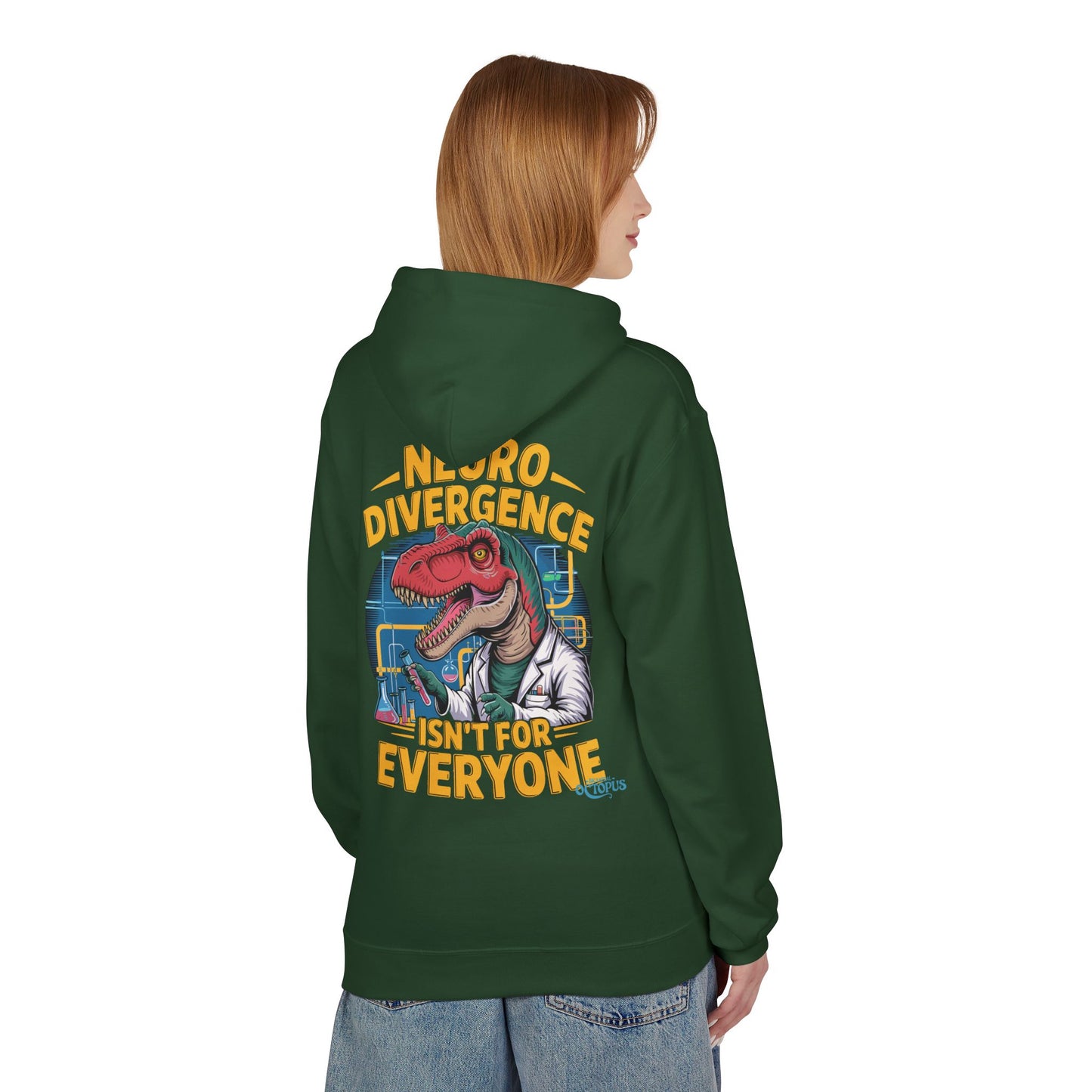 "NEURODIVERGENCE ISN'T FOR EVERYONE" - T-rex - Unisex Midweight Softstyle Fleece Hoodie