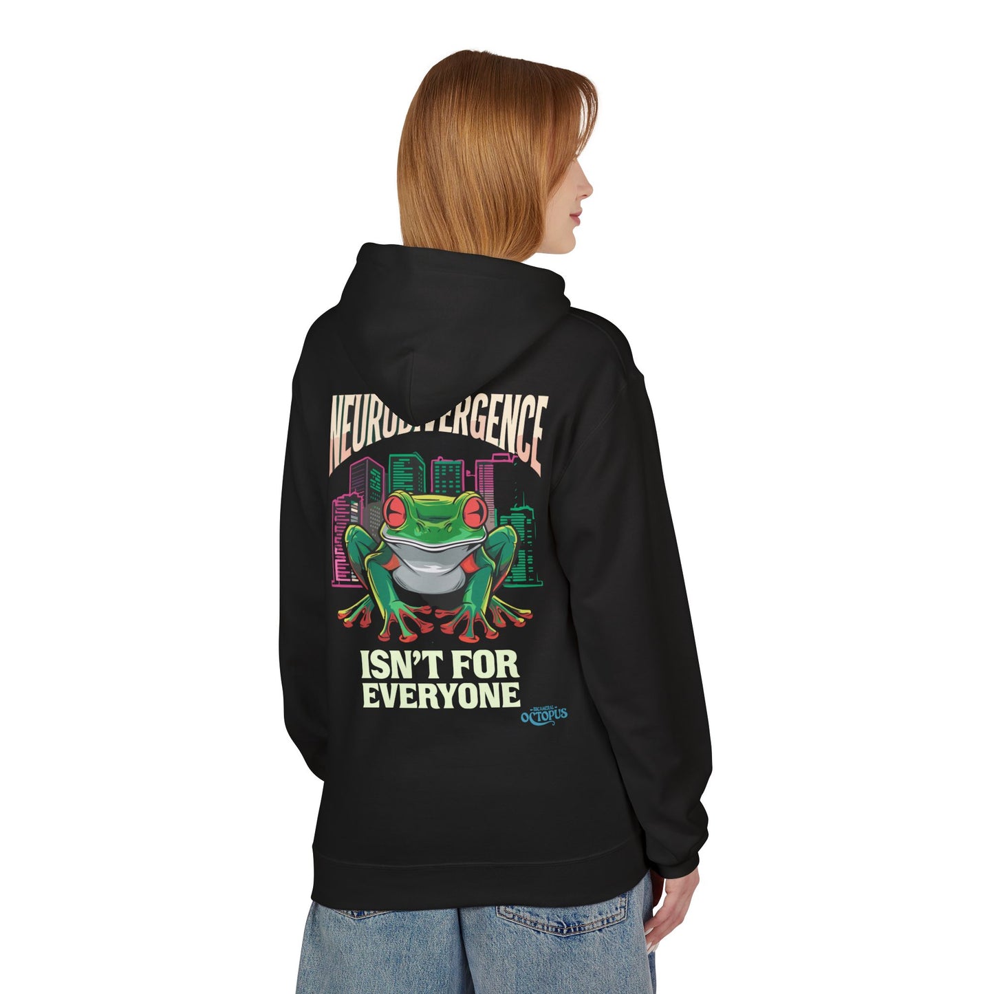 "NEURODIVERGENCE ISN'T FOR EVERYONE" - Frog - Unisex Midweight Softstyle Fleece Hoodie