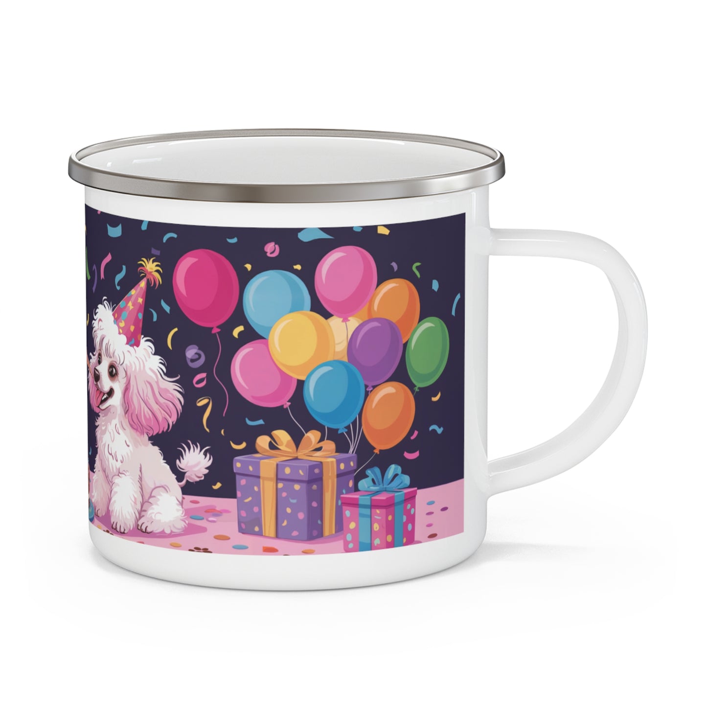 Poodle Birthday Enamel Camping Mug