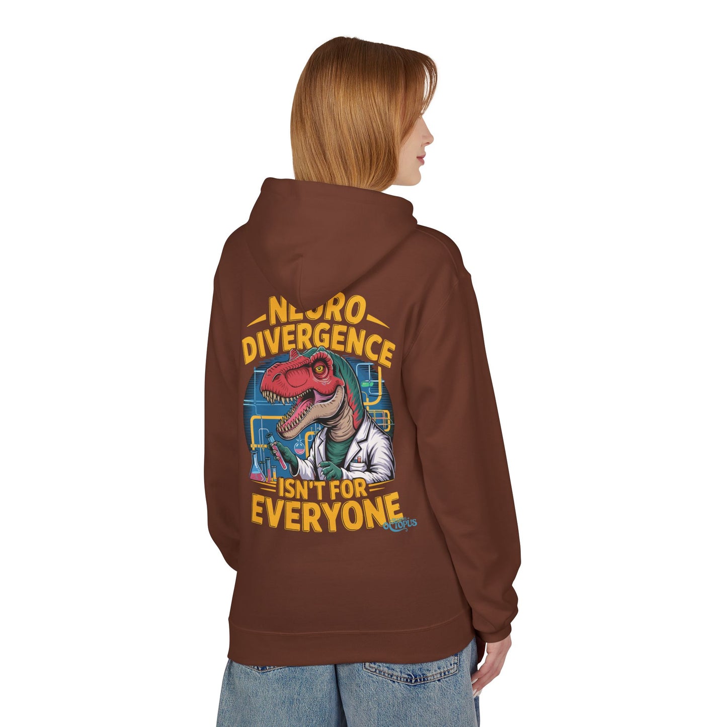 "NEURODIVERGENCE ISN'T FOR EVERYONE" - T-rex - Unisex Midweight Softstyle Fleece Hoodie