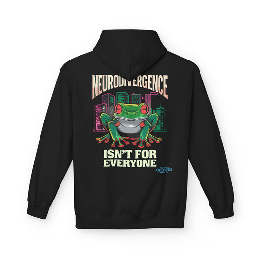 "NEURODIVERGENCE ISN'T FOR EVERYONE" - Frog - Unisex Midweight Softstyle Fleece Hoodie