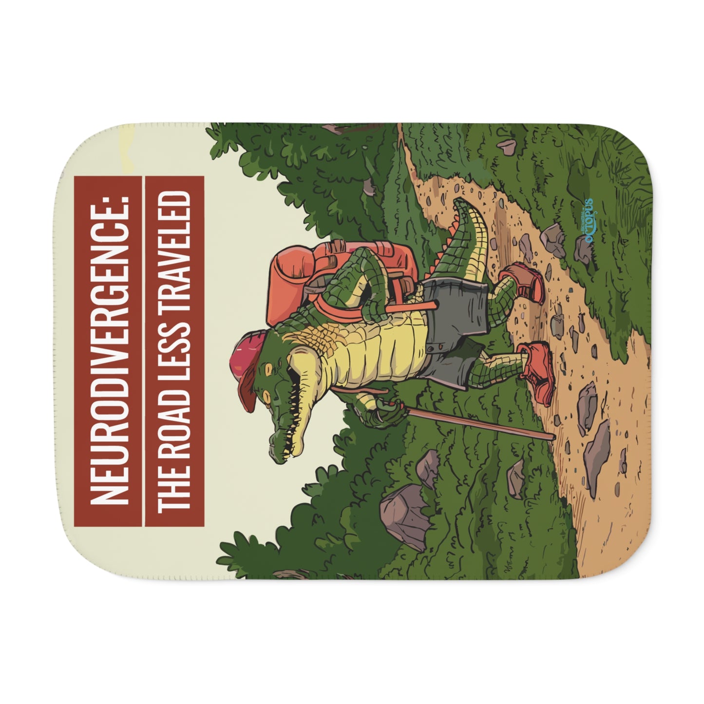 Sherpa Blanket - "Neurodivergence: the Road Less Traveled"  - crocodile
