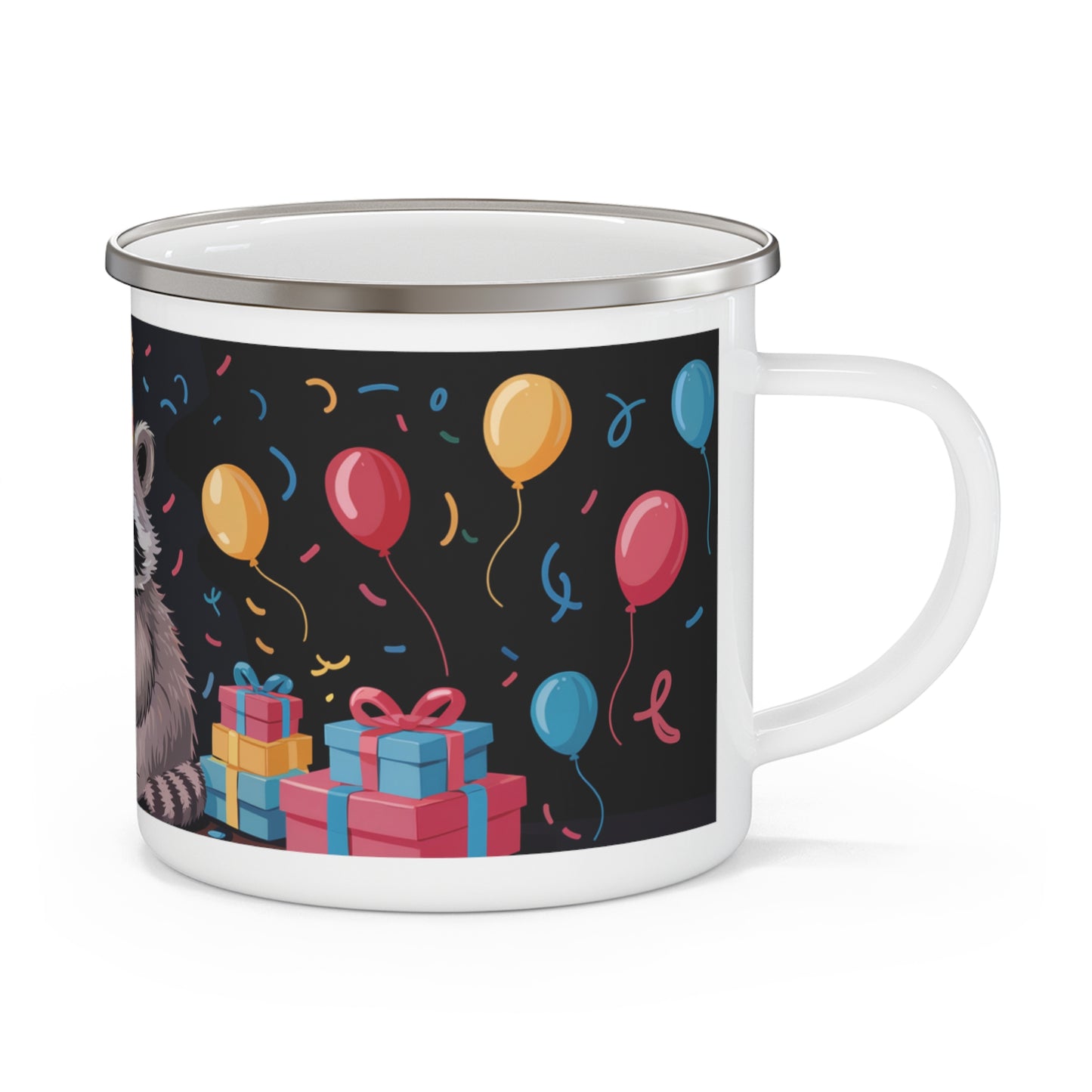 Raccoon Birthday Enamel Camping Mug