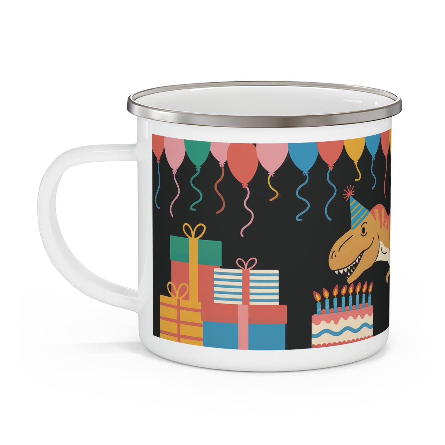 T-rex Birthday Enamel Camping Mug