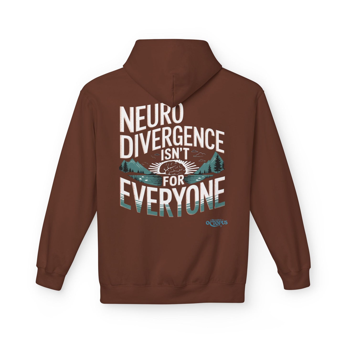 "NEURODIVERGENCE ISN'T FOR EVERYONE" - Brain/Forest - Unisex Midweight Softstyle Fleece Hoodie