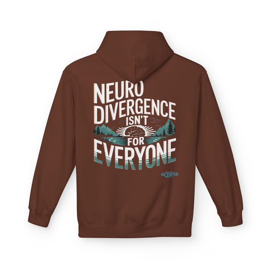 "NEURODIVERGENCE ISN'T FOR EVERYONE" - Brain/Forest - Unisex Midweight Softstyle Fleece Hoodie