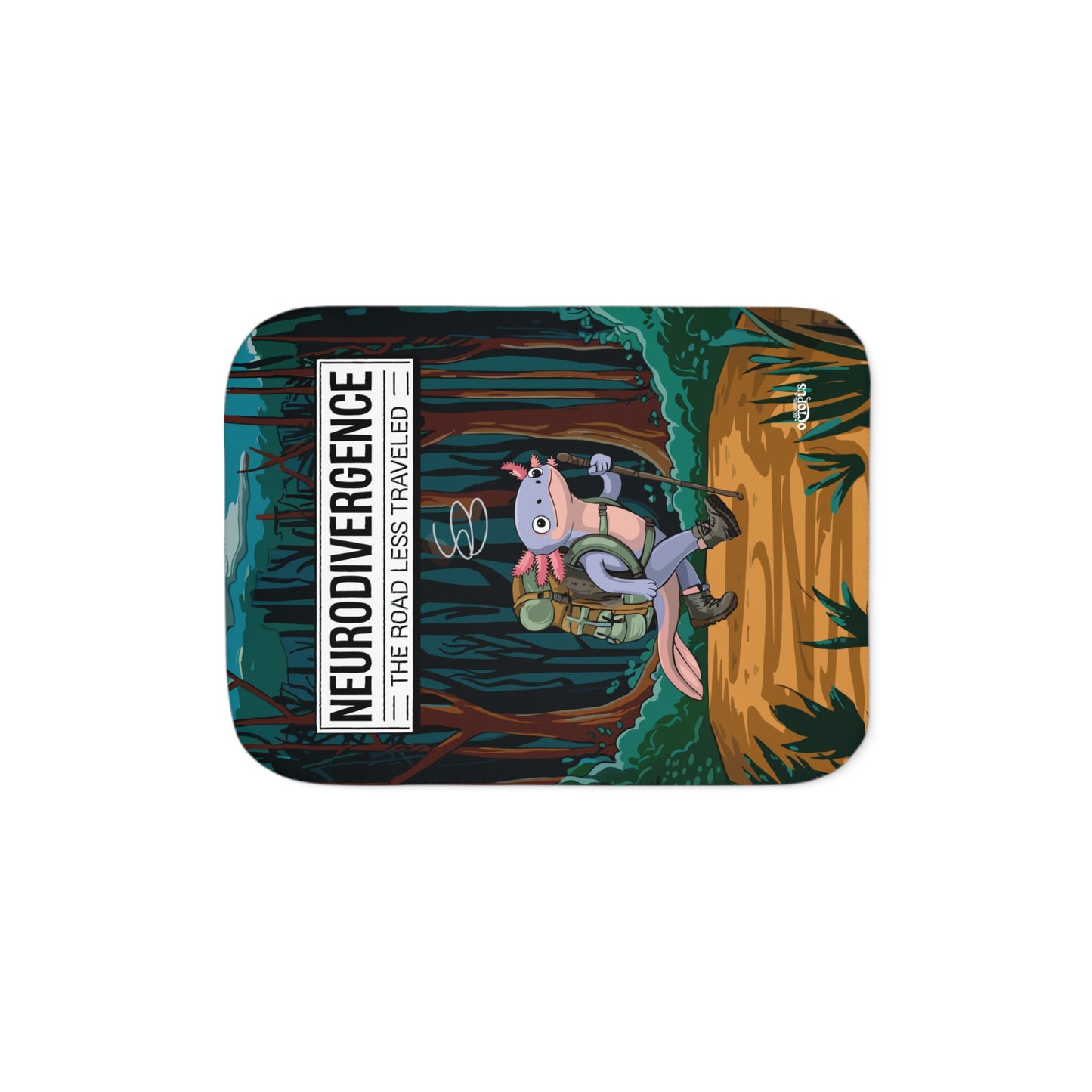 Sherpa Blanket - "Neurodivergence: the Road Less Traveled"  - Axolotl
