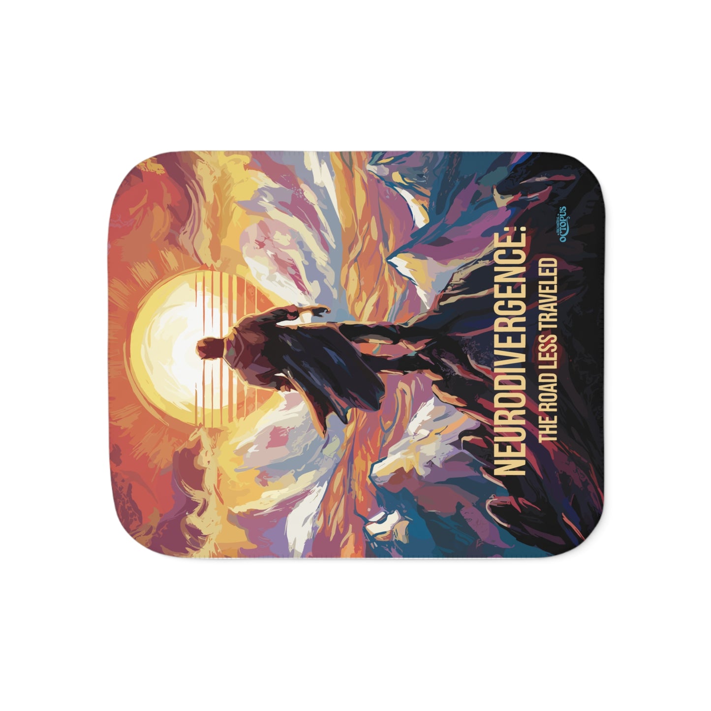 Sherpa Blanket - "Neurodivergence: the Road Less Traveled" sunset, vista, man