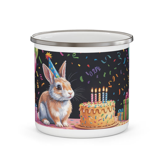 Rabbit Birthday Enamel Camping Mug