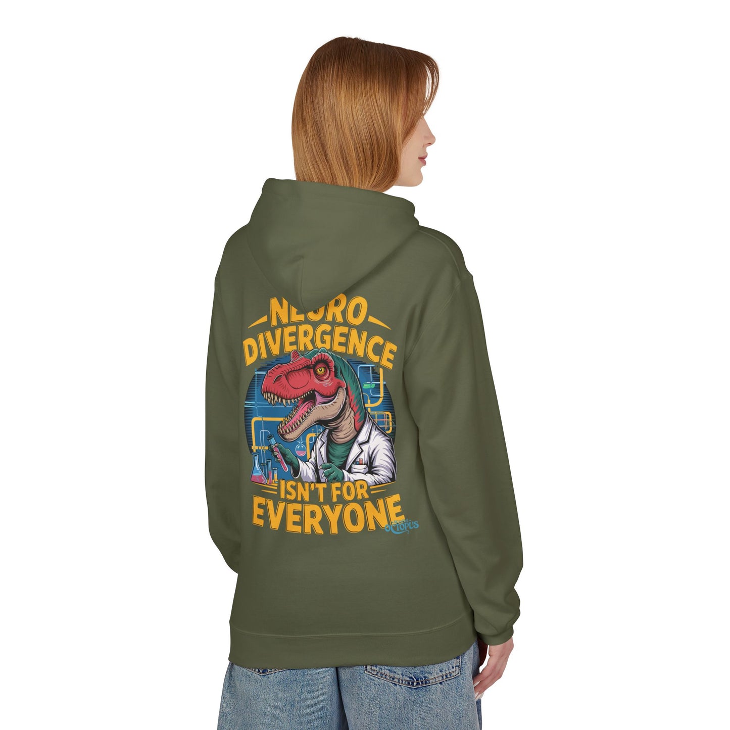 "NEURODIVERGENCE ISN'T FOR EVERYONE" - T-rex - Unisex Midweight Softstyle Fleece Hoodie