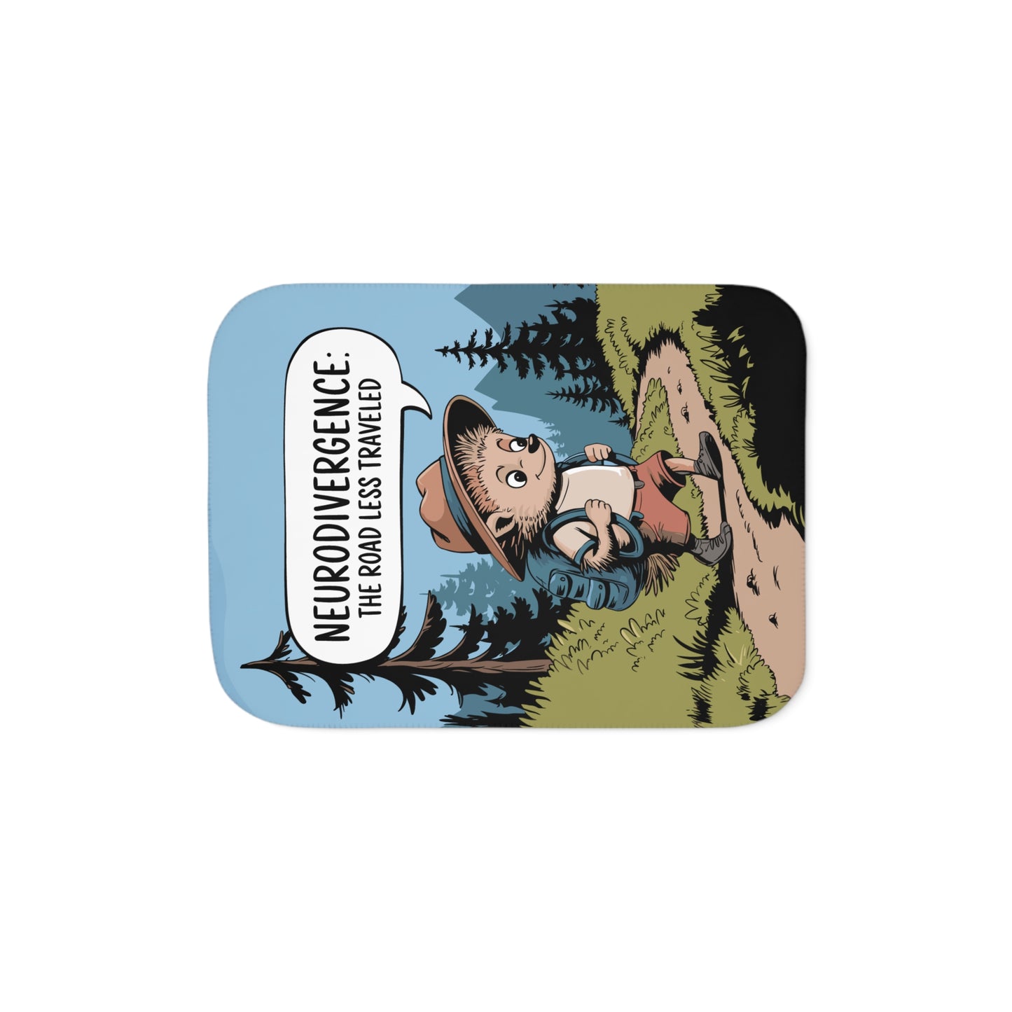 Sherpa Blanket - "Neurodivergence: the Road Less Traveled"  - hedgehog