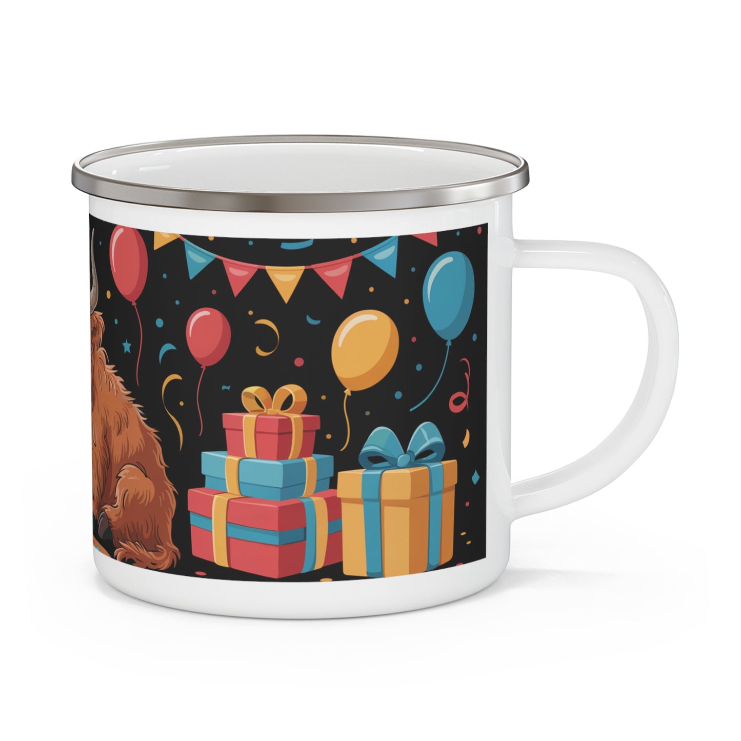 Scottish Highland Birthday Enamel Camping Mug