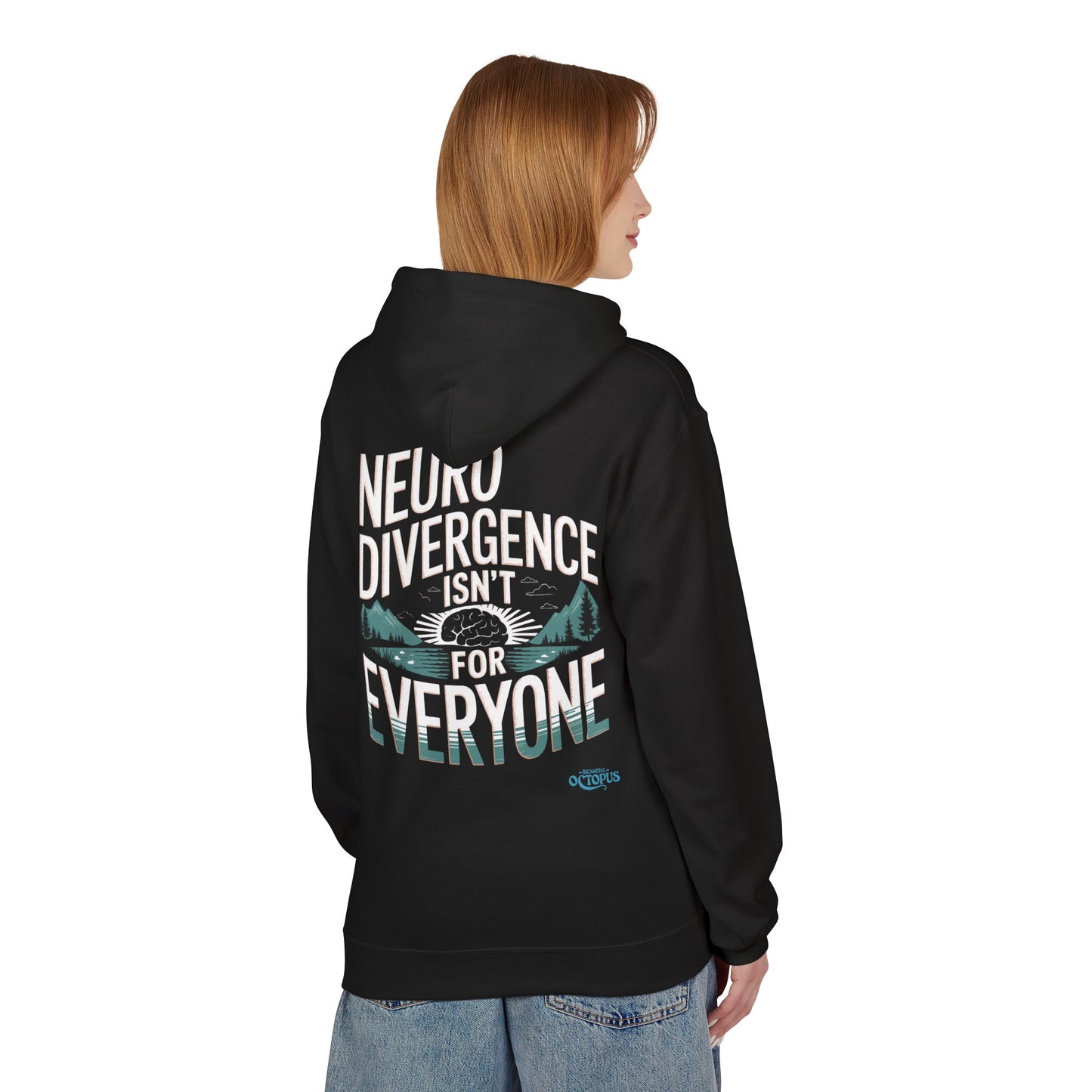 "NEURODIVERGENCE ISN'T FOR EVERYONE" - Brain/Forest - Unisex Midweight Softstyle Fleece Hoodie
