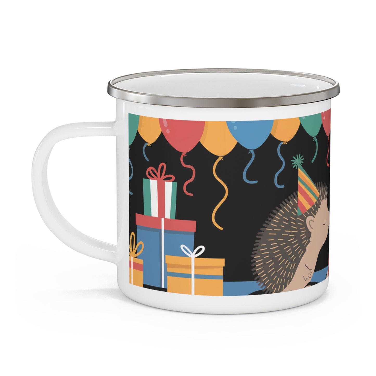 Hedgehog Birthday Enamel Camping Mug