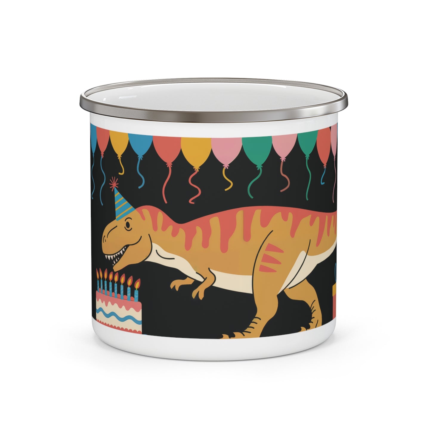 T-rex Birthday Enamel Camping Mug