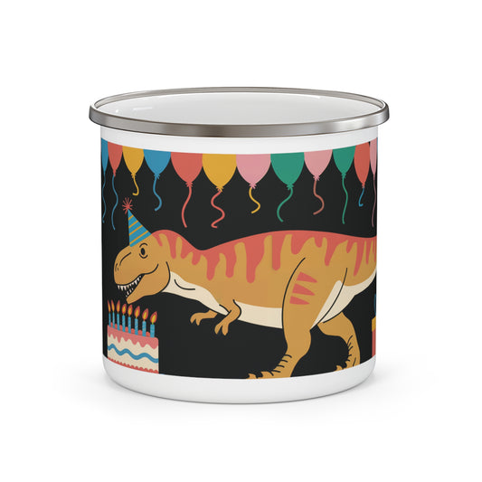 T-rex Birthday Enamel Camping Mug