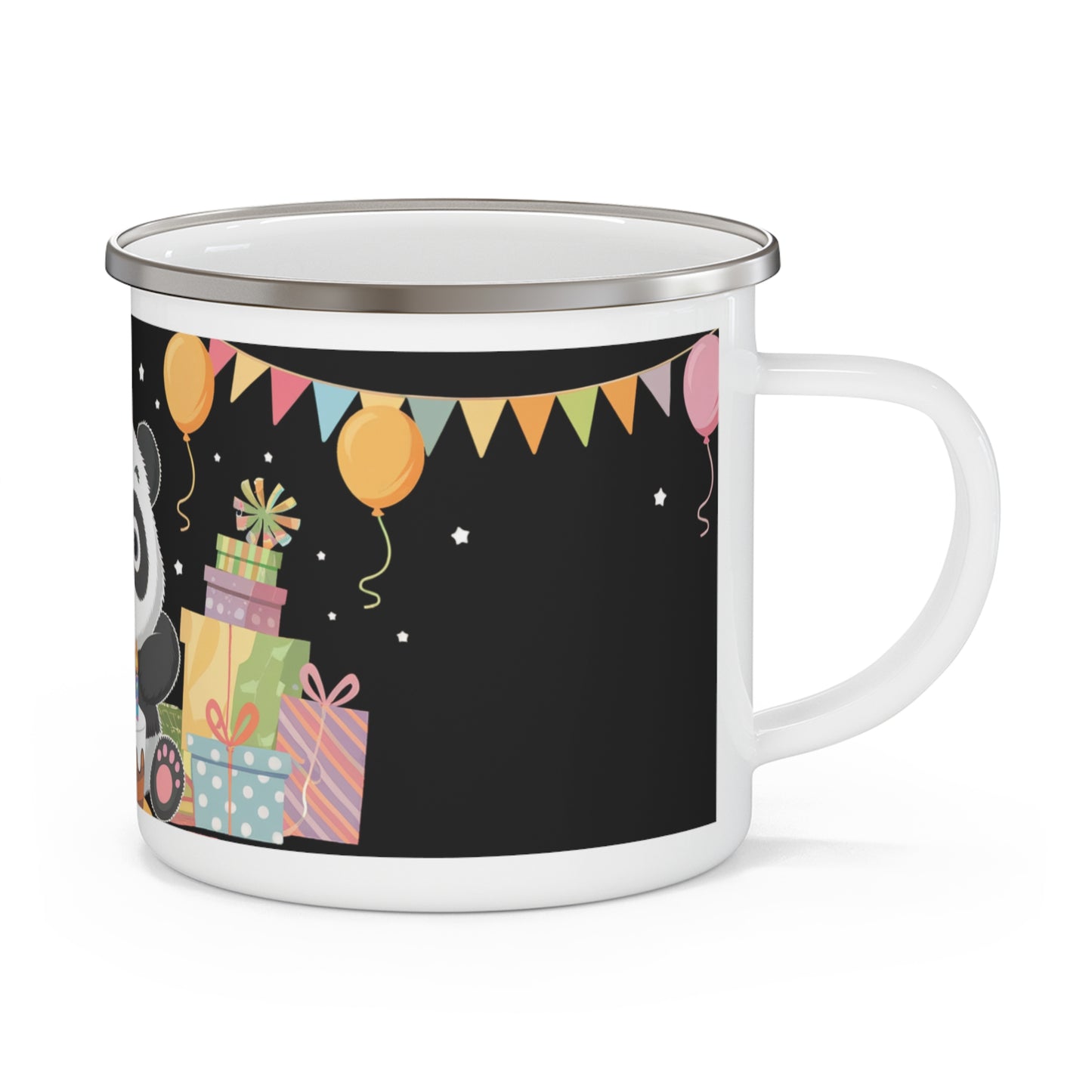 Panda Birthday Enamel Camping Mug