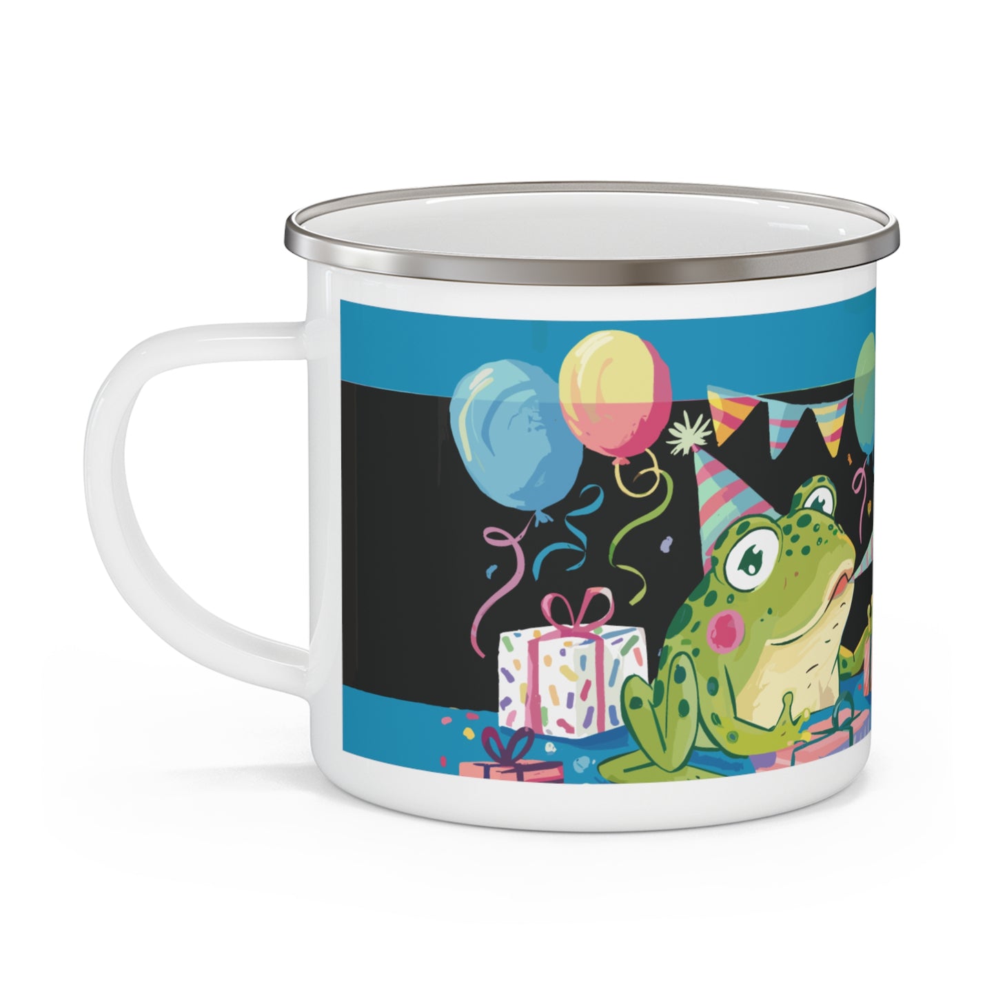 Frog Birthday Enamel Camping Mug