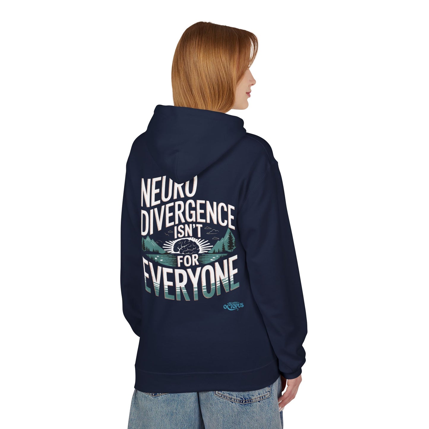"NEURODIVERGENCE ISN'T FOR EVERYONE" - Brain/Forest - Unisex Midweight Softstyle Fleece Hoodie
