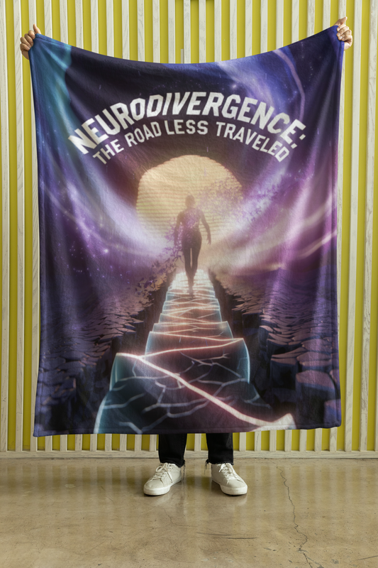 Sherpa Blanket - "Neurodivergence: the Road Less Traveled"  -