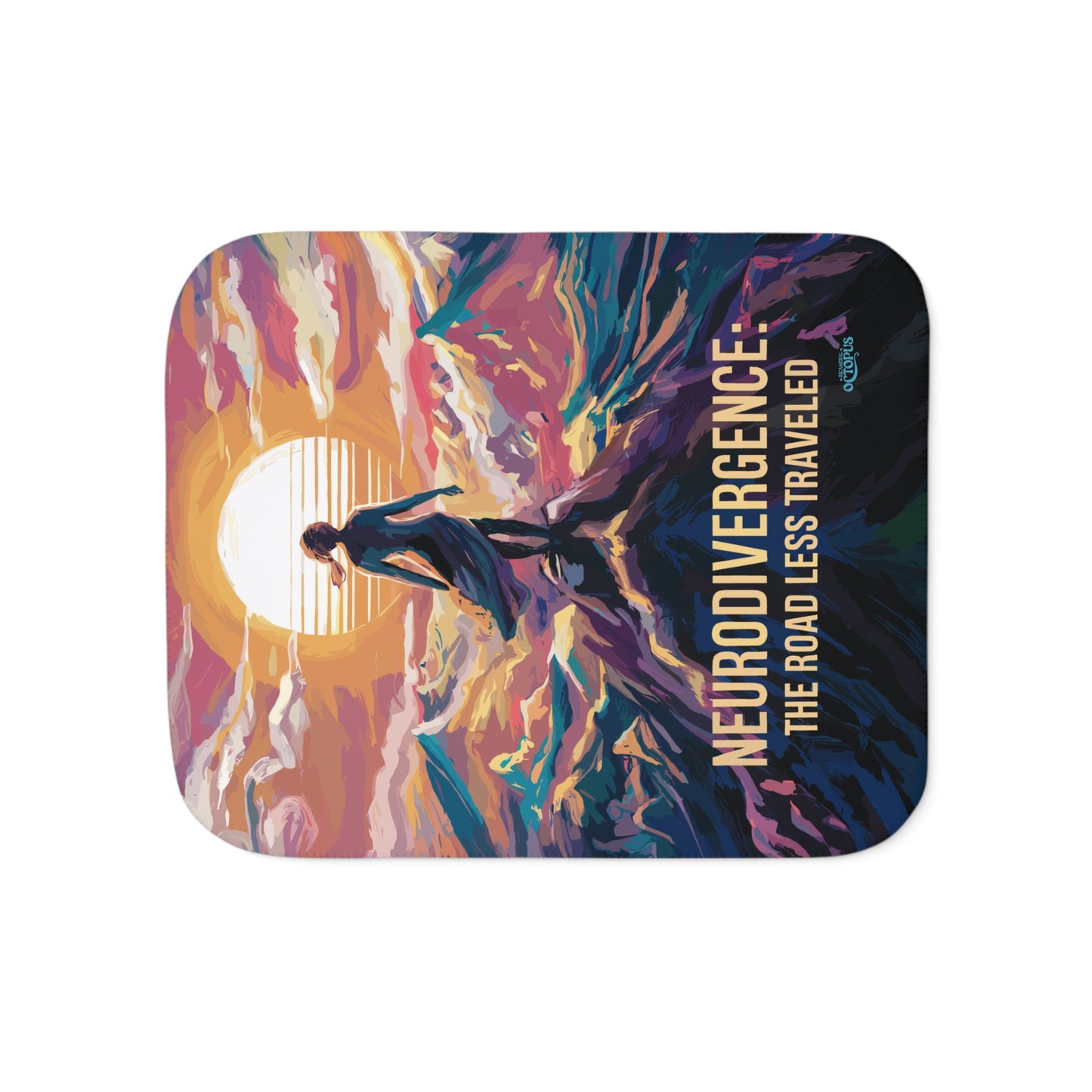 Sherpa Blanket - "Neurodivergence: the Road Less Traveled" sunset, vista, woman