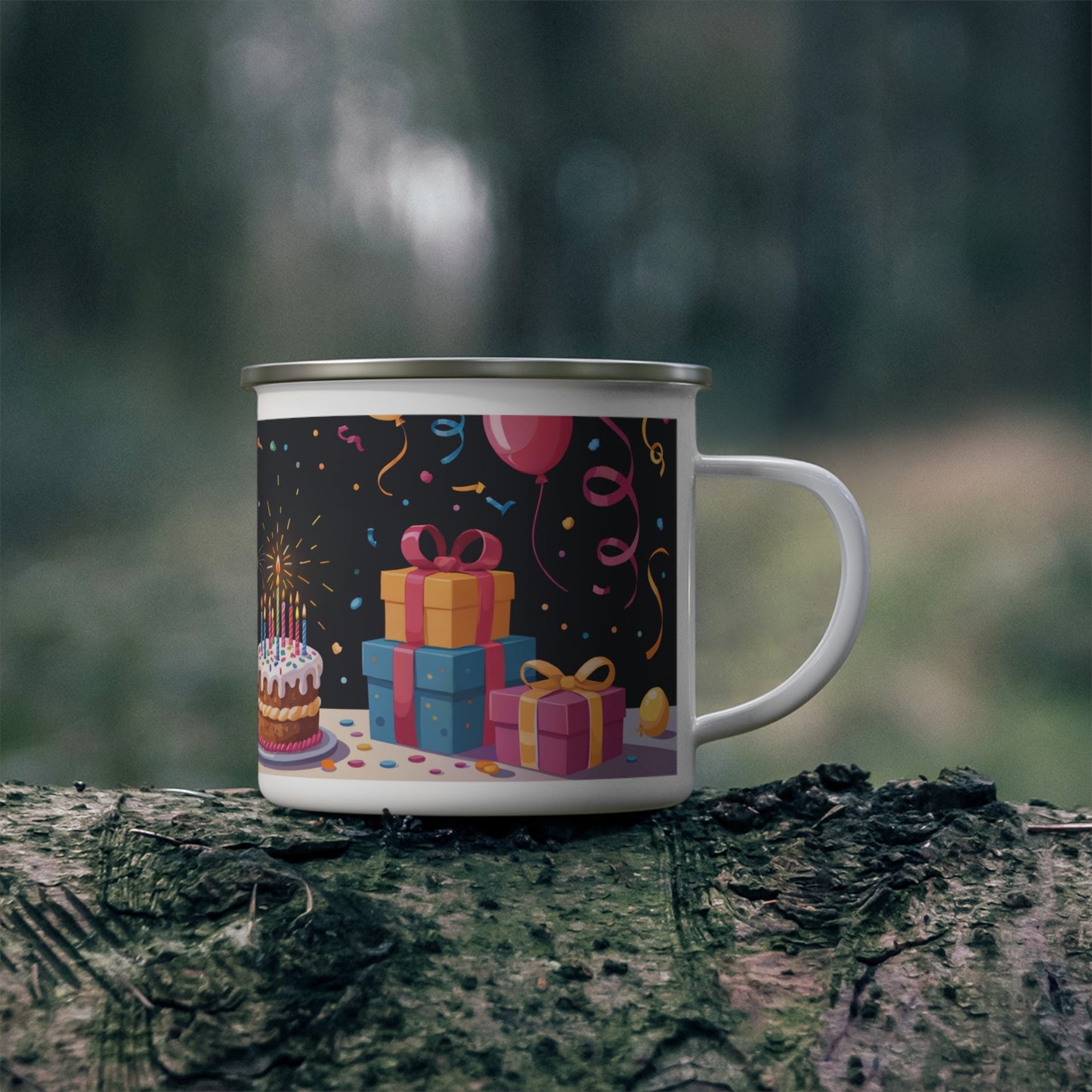 Squirrel Birthday Enamel Camping Mug