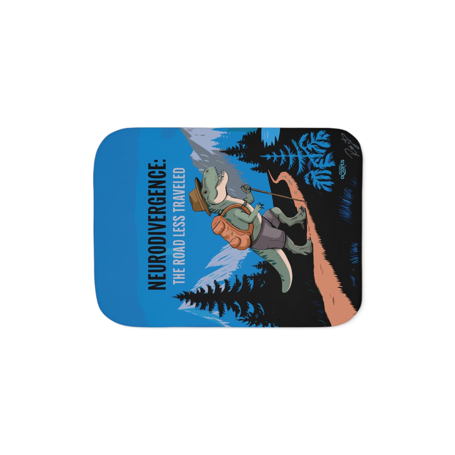 Sherpa Blanket - "Neurodivergence: the Road Less Traveled"  - crocodile