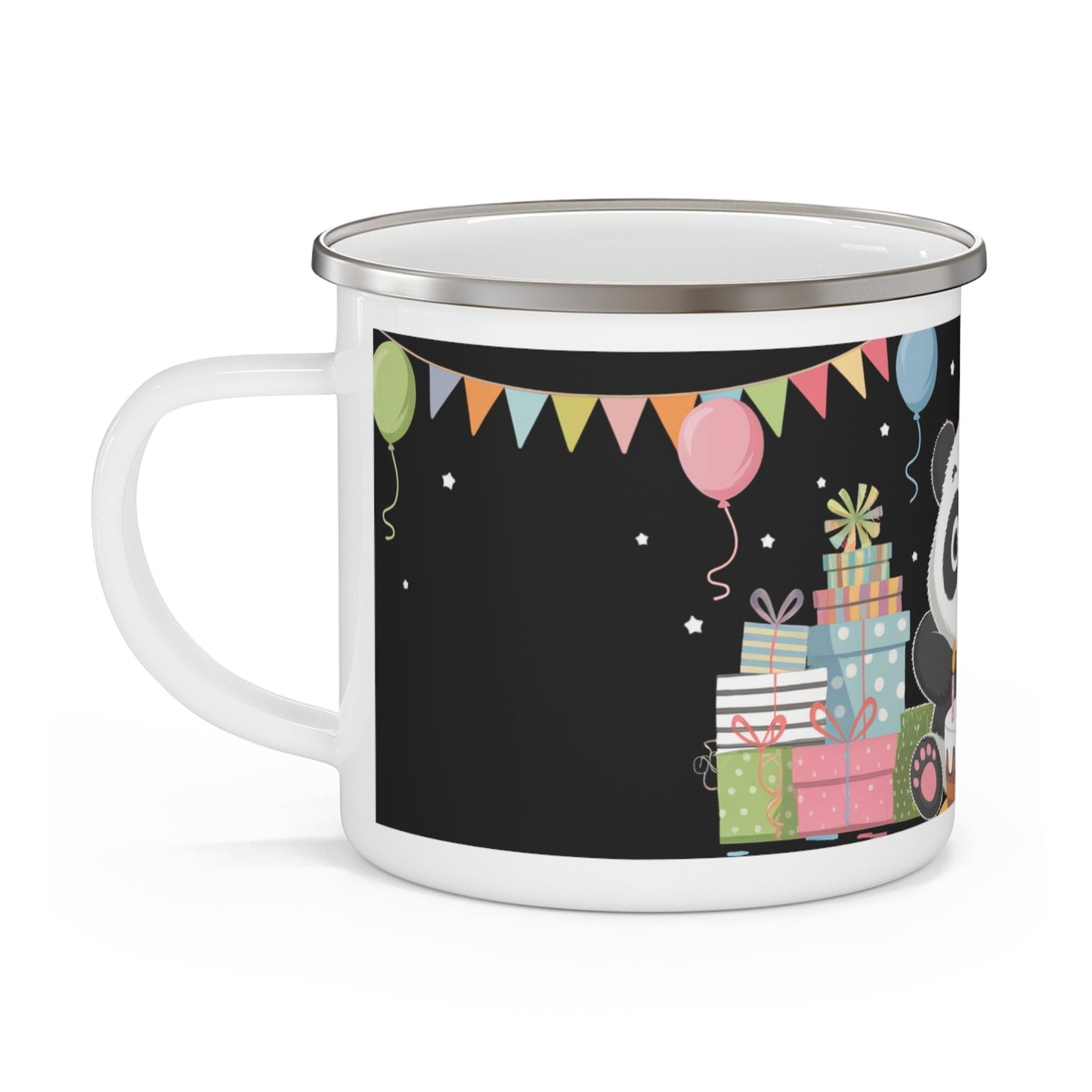 Panda Birthday Enamel Camping Mug