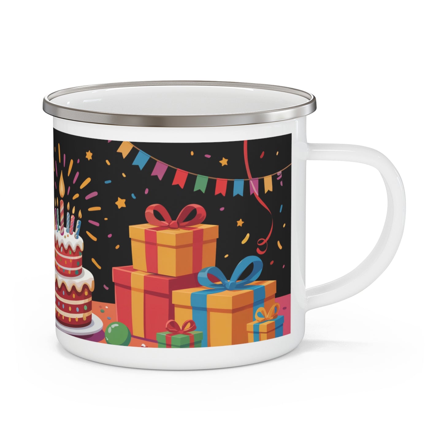 Skunk Birthday Enamel Camping Mug