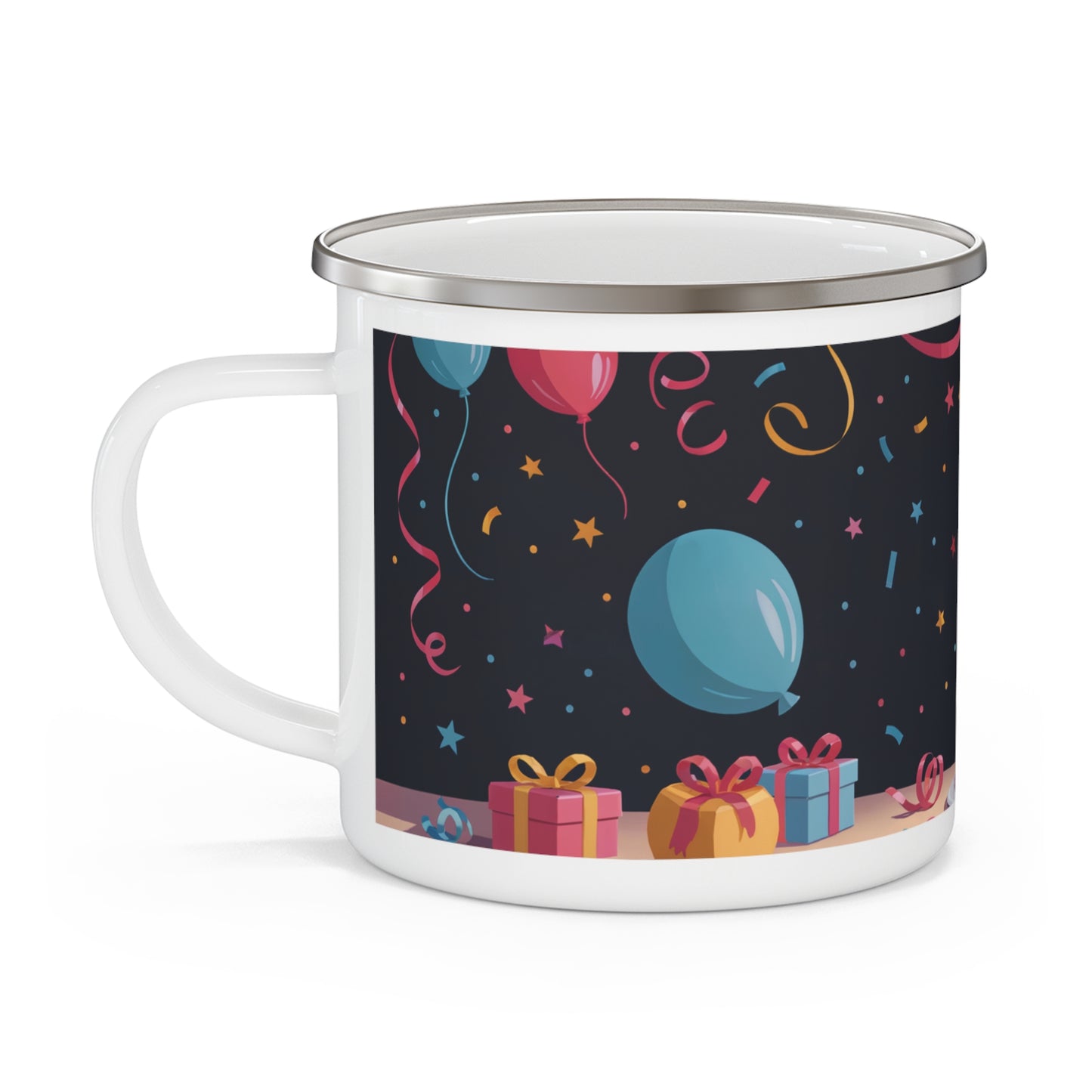 Coon Cat Birthday Enamel Camping Mug