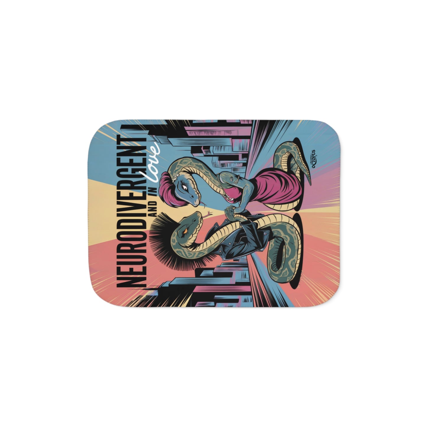 Sherpa Blanket - "Neurodivergent and in Love" - Snakes