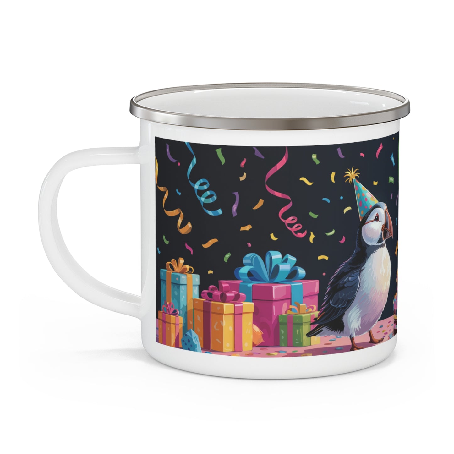 Puffin Birthday Enamel Camping Mug