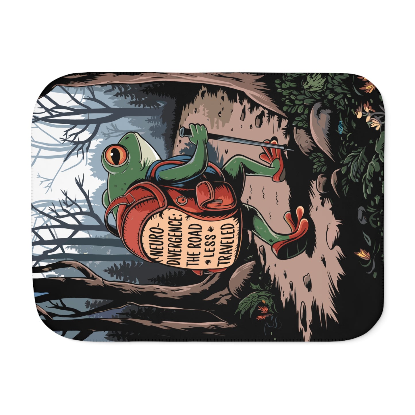 Sherpa Blanket - "Neurodivergence: the Road Less Traveled"  - frog