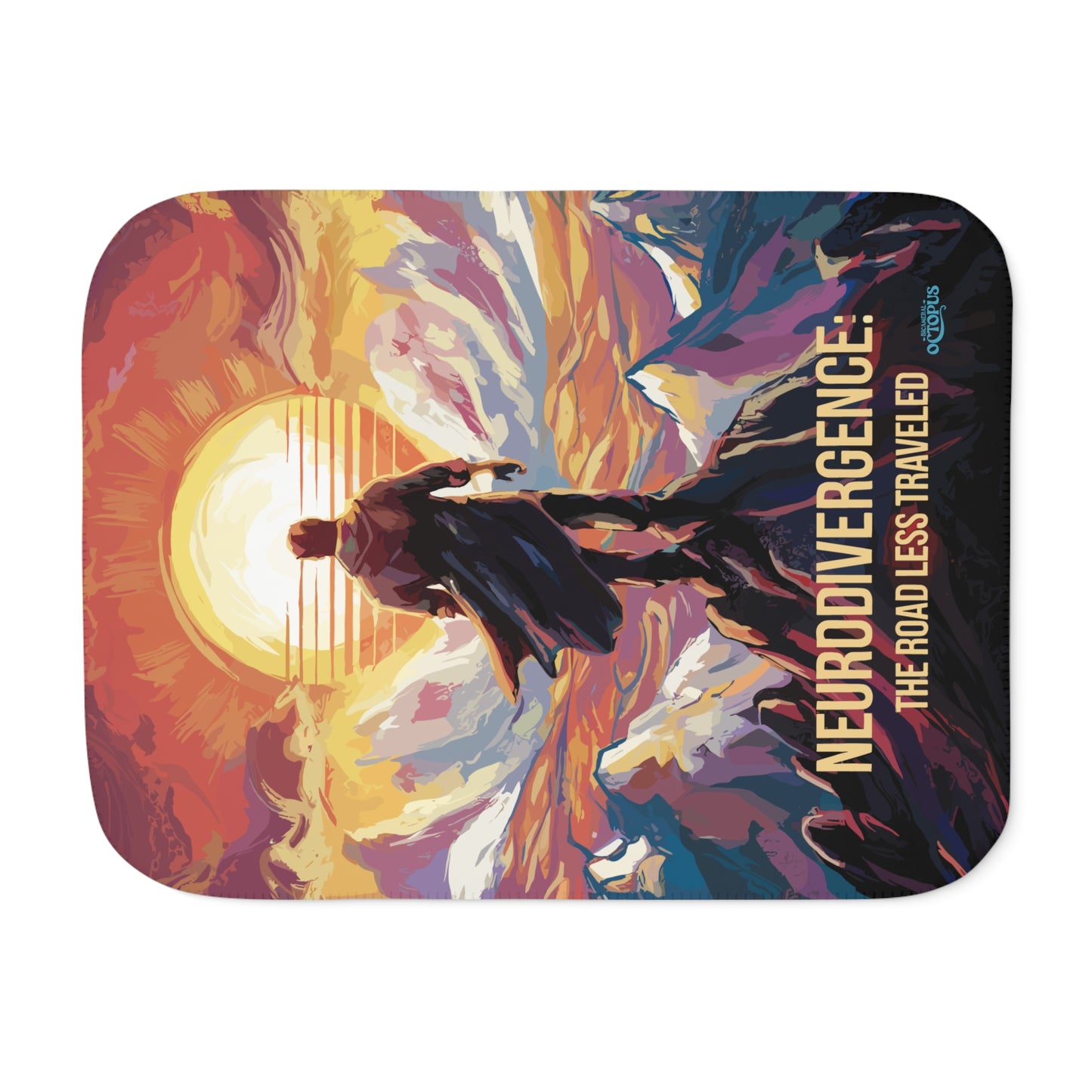 Sherpa Blanket - "Neurodivergence: the Road Less Traveled" sunset, vista, man