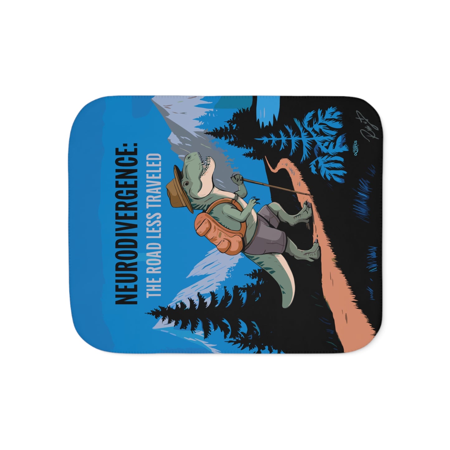 Sherpa Blanket - "Neurodivergence: the Road Less Traveled"  - crocodile