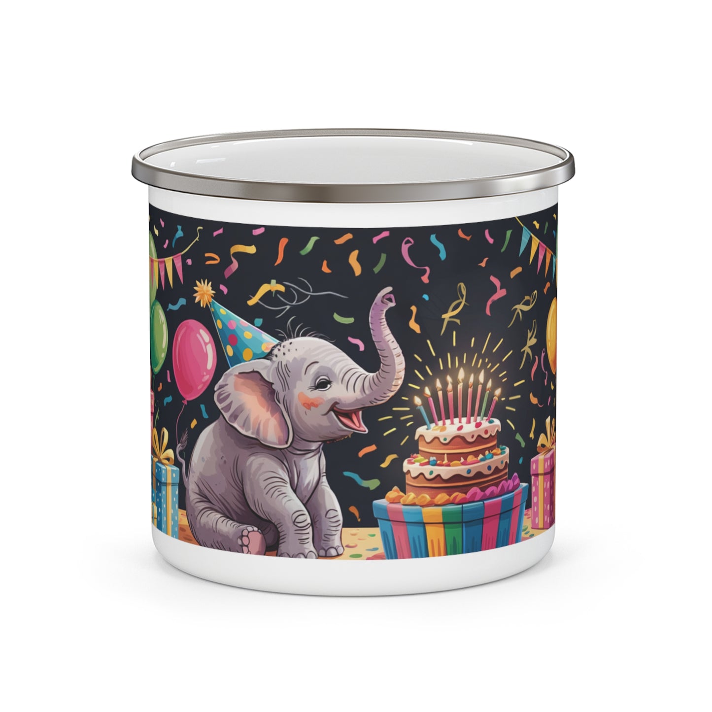 Elephant Birthday Enamel Camping Mug