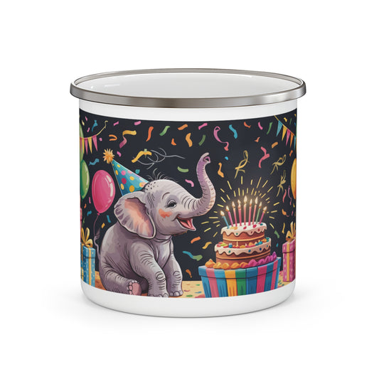 Elephant Birthday Enamel Camping Mug