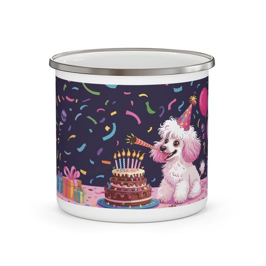 Poodle Birthday Enamel Camping Mug