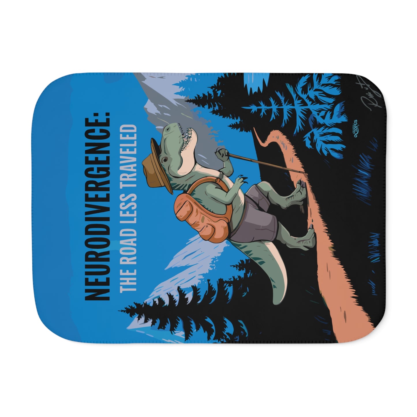 Sherpa Blanket - "Neurodivergence: the Road Less Traveled"  - crocodile
