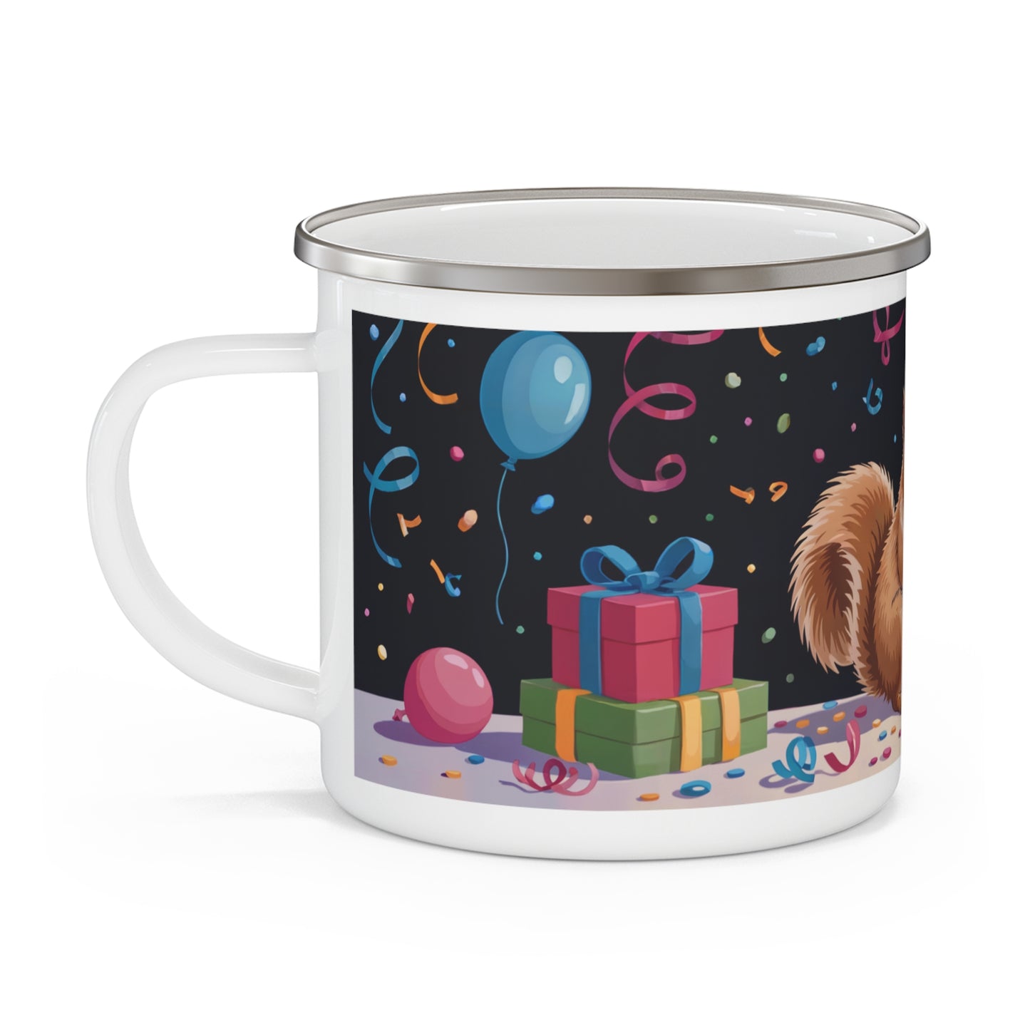 Squirrel Birthday Enamel Camping Mug