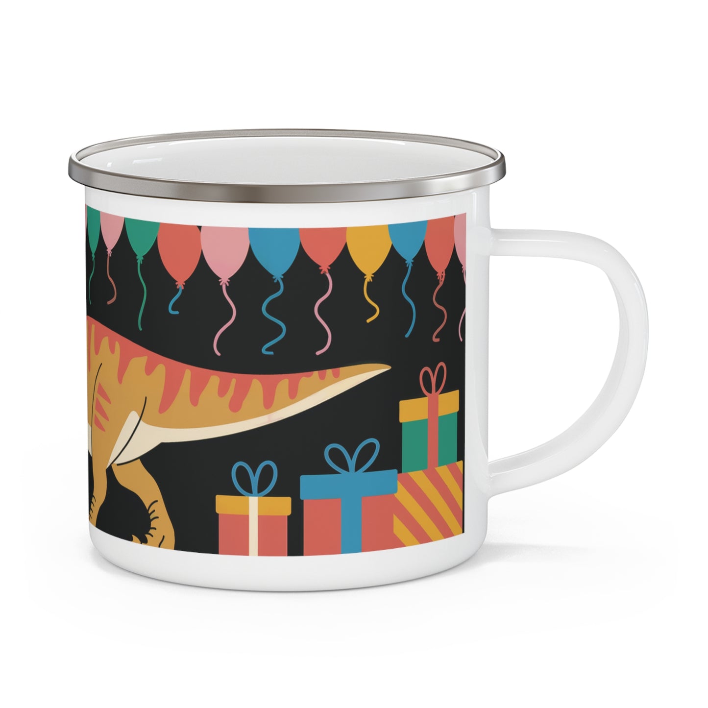 T-rex Birthday Enamel Camping Mug