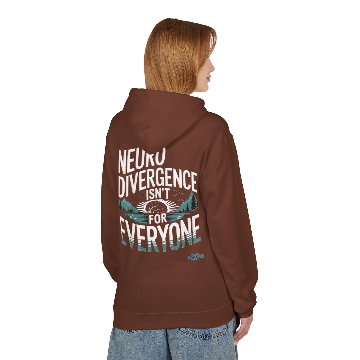 "NEURODIVERGENCE ISN'T FOR EVERYONE" - Brain/Forest - Unisex Midweight Softstyle Fleece Hoodie